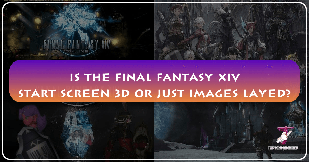 Unveiling Final Fantasy XIV's start screen: a blend of 3D and 2D visual elements. /images/is-the-final-fantasy-xiv-start-screen-3d-or-just-images-layed.png