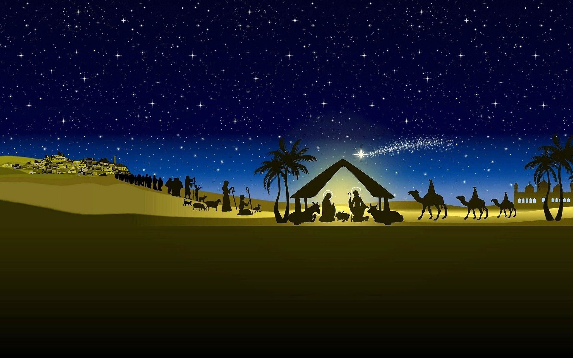 Introduce 88+ imagen christmas nativity background - Thpthoanghoatham ...